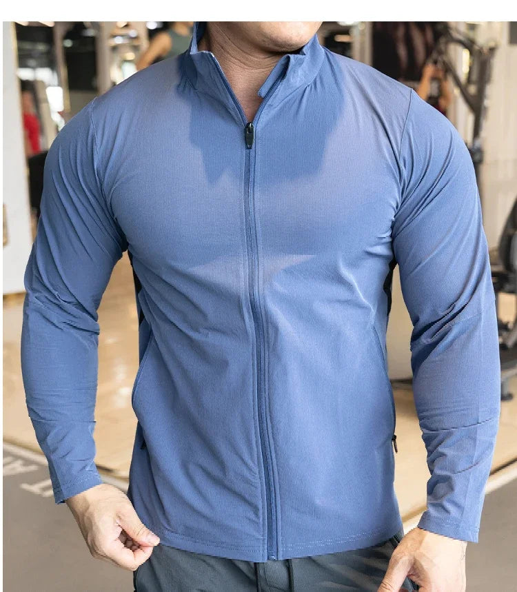 Men's Sports Fitness Running Training Long-sleeved Quick-drying Outer Jacket