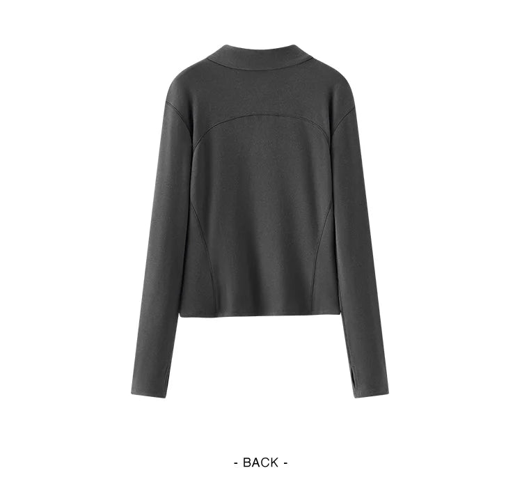 Women's Sporty Colorblock Long Sleeve Thermal Base Shirt - Slim Fit Fleece Winter Top