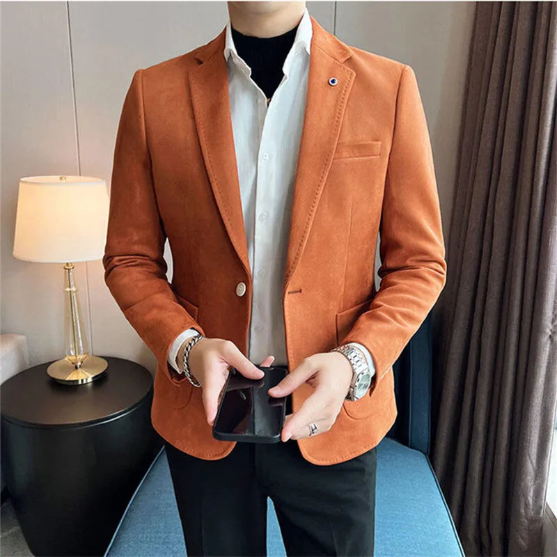 Men's Slim Fit Smart Casual Blazer - Wedding Office Suit Jacket