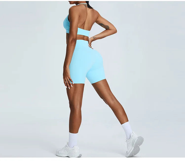 Women's Seamless Buttock Lift Sports Shorts  Running Scrunch Workout Yoga High Waist Gym Shorts