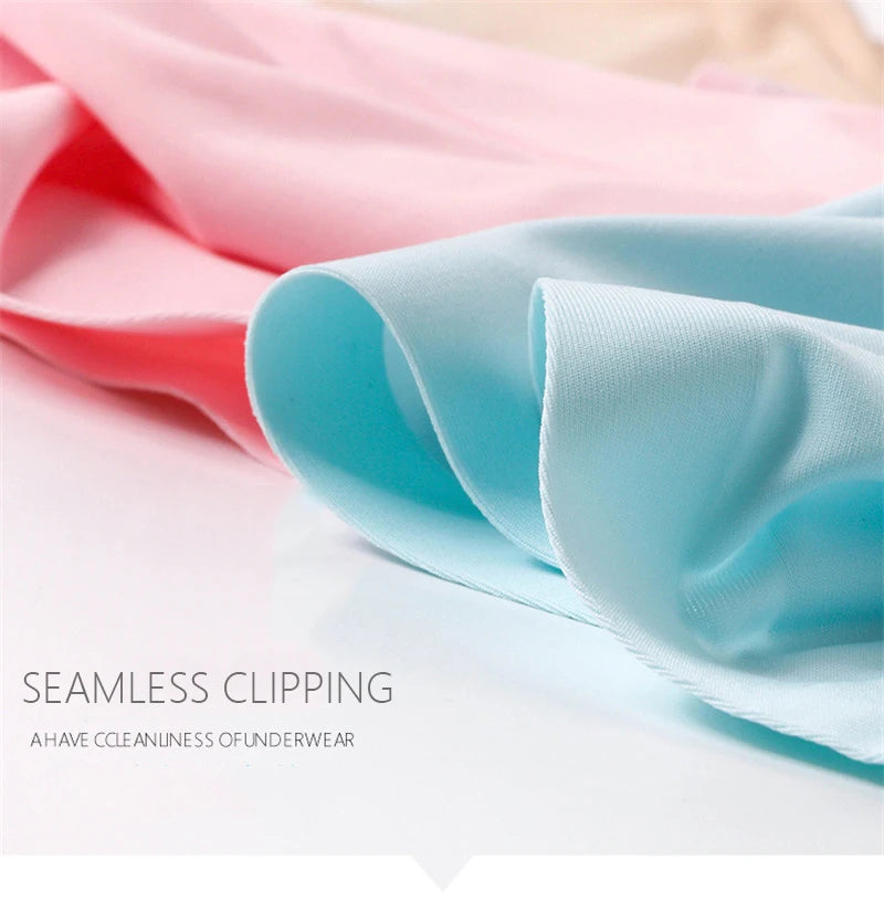 Women's 3Pcs Seamless Ice Silk Underwear Invisible Comfort Briefs Mid-waist Panties Breathable Lingerie