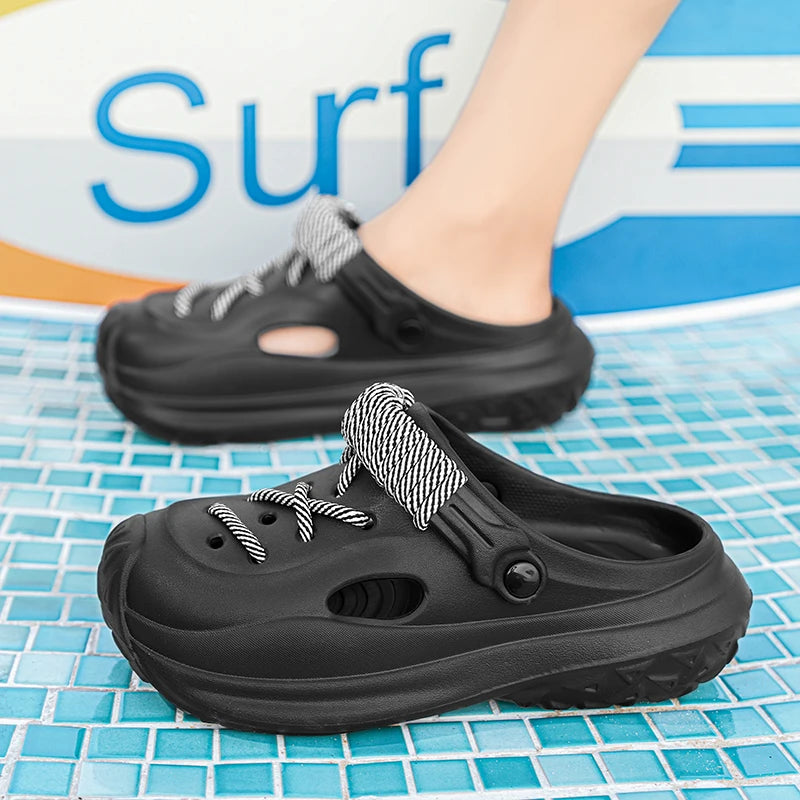 Men's Summer Slippers Platform Sandals Clogs Waterproof Beach Slippers Strap Design Flip Flops Slides