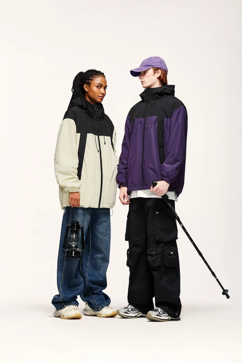 Unisex Winter Arctic Velvet Inner Parkas  High Neck Windproof Cotton Padded Hooded Jacket Outdoor Coat