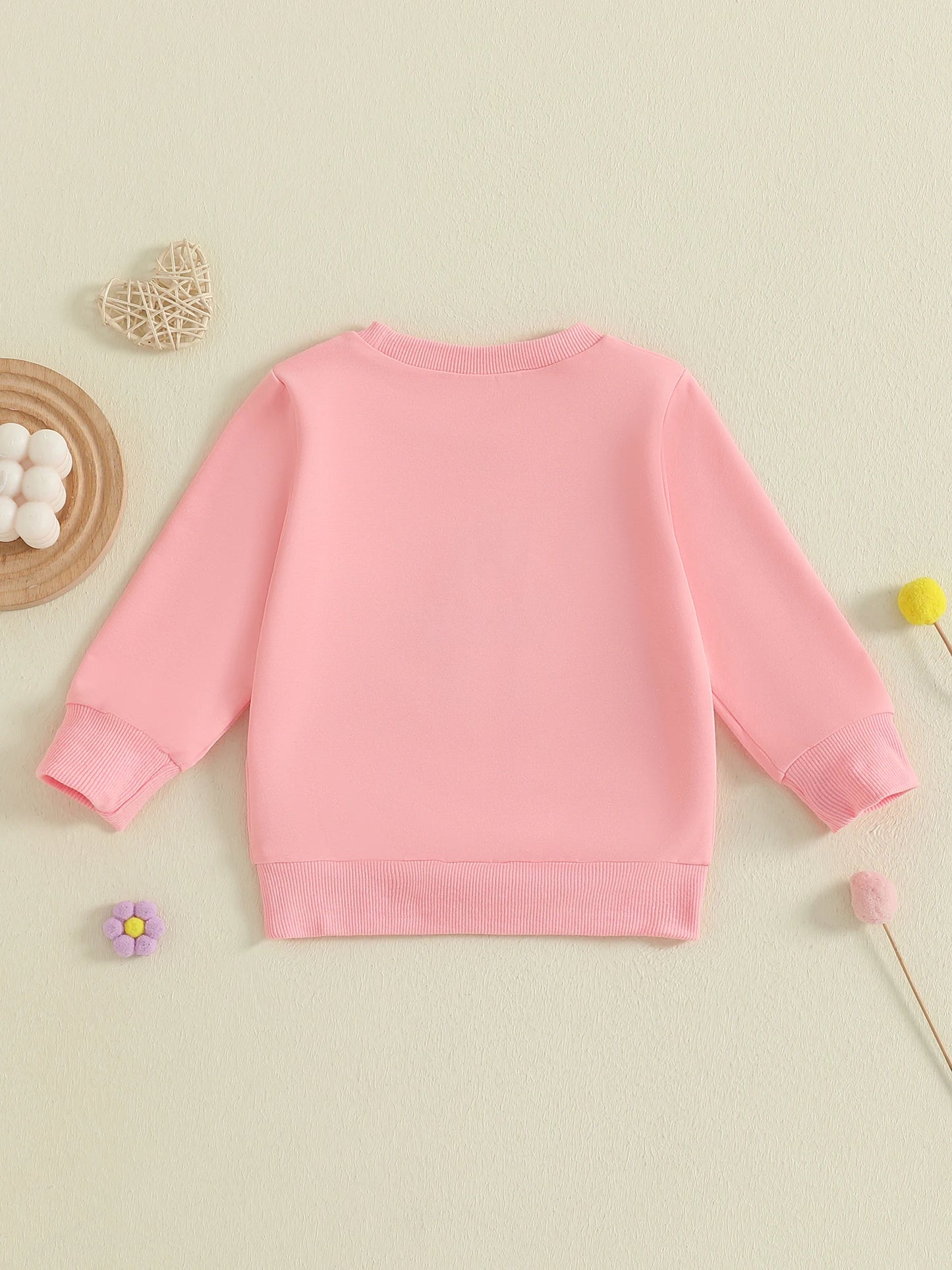 Baby Romper Sweatshirt - Letters Heart Embroidery Pullover
