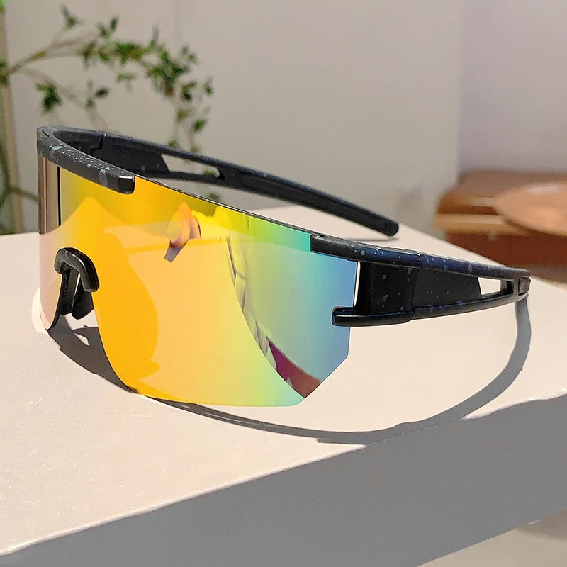 Men's Wrapped Round Mirror Outdoor Cycling Anti-UV Sunglasses