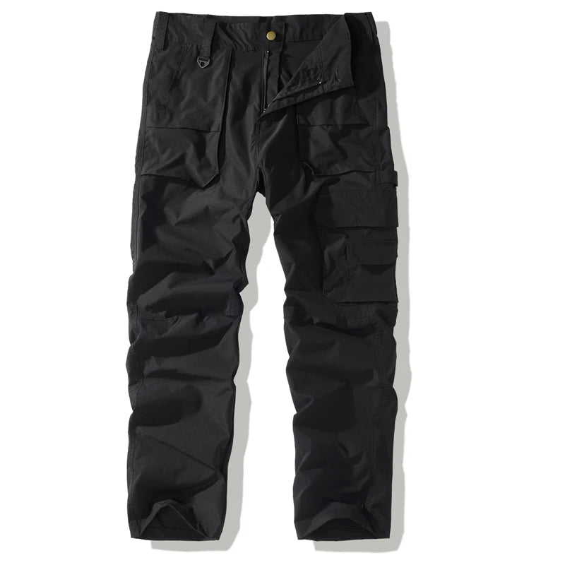 Men's Multi-Pocket Cargo Pants - Loose Straight Fit Casual Trousers