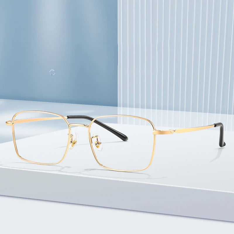 Anti Blue Light Glasses - Business Metal Square Frame for Men