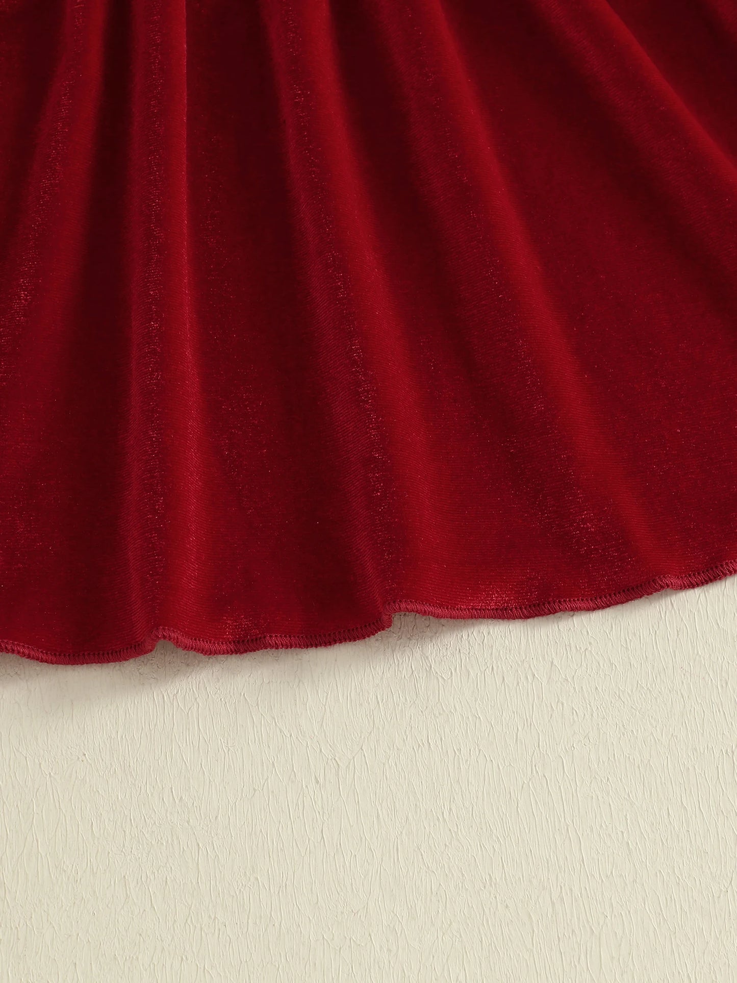 Lovely Kids Girls Christmas Velvet Dress - Xmas Tree Embroidery Doll Collar A-Line (0-4Y)
