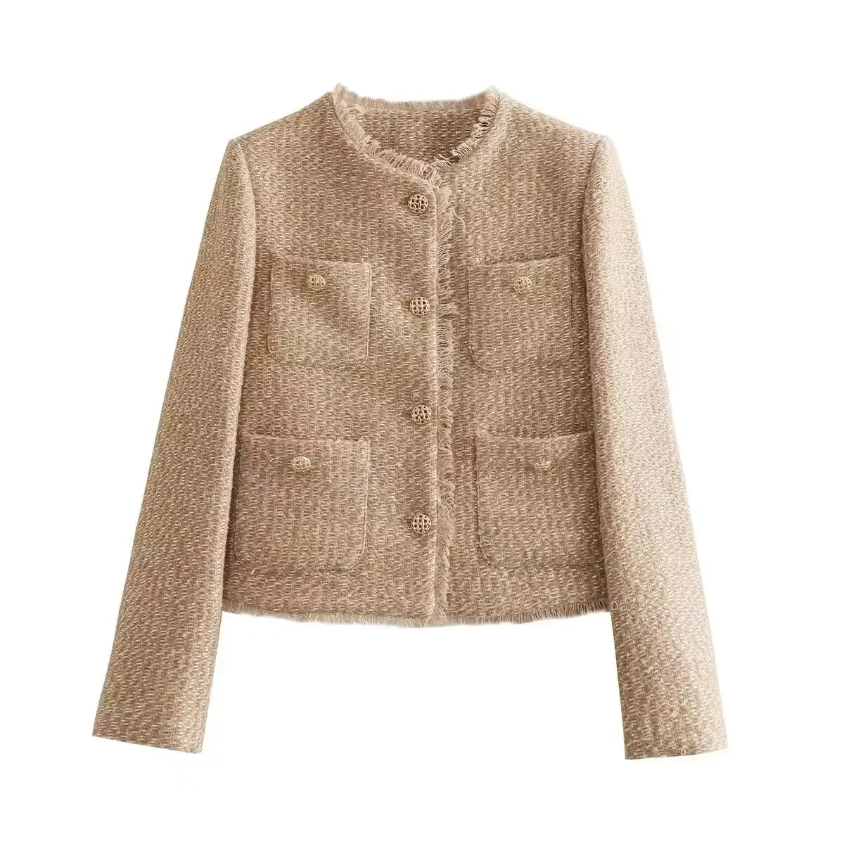 Women's Glitter Chic Sequined Long Sleeve Gold Bomber Jacket