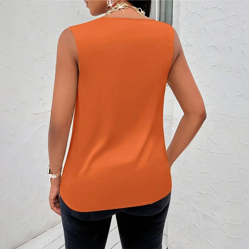Women Satin Tank Sleeveless Top