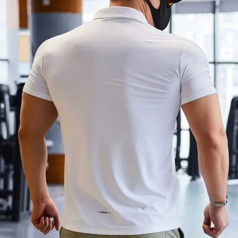 Men's Running Top Muscle Fit Short Sleeve Jogging Compression Fitness Workout T-shirt