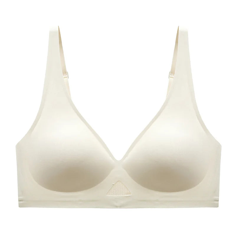 Women's Deep V Seamless Bra Hollow Underwear Comfortable Wireless Brassiere Soft 3/4 Cup Bras Lingerie