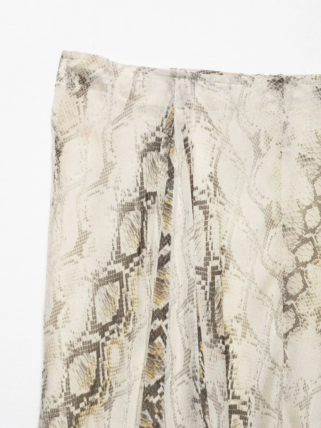 Women's Retro Vacation Midi Skirt - Irregular Snake Pattern Print Summer