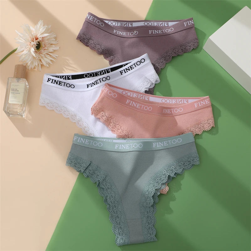 Women's Cotton Lace Low Waist Underwear Thongs G-String Lingerie