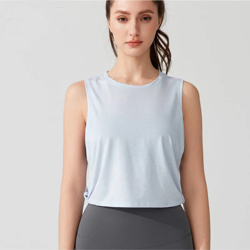 Women's Sleeveless Yoga Vest - Loose Fit Quick Dry Athletic Tank Top