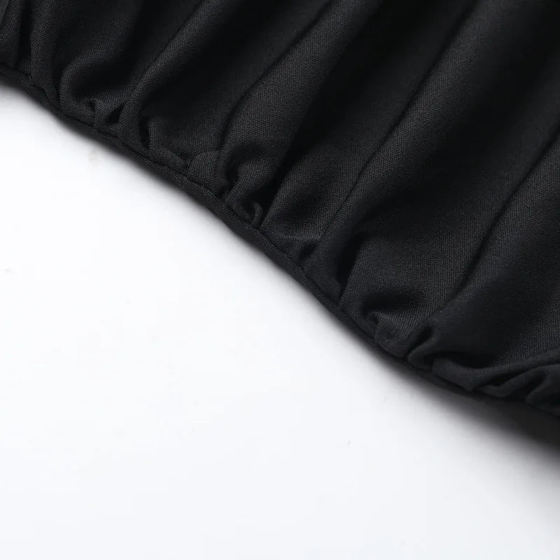 Women's Ruched One-Shoulder Party Long Sleeveless High Waist A-Line Dress