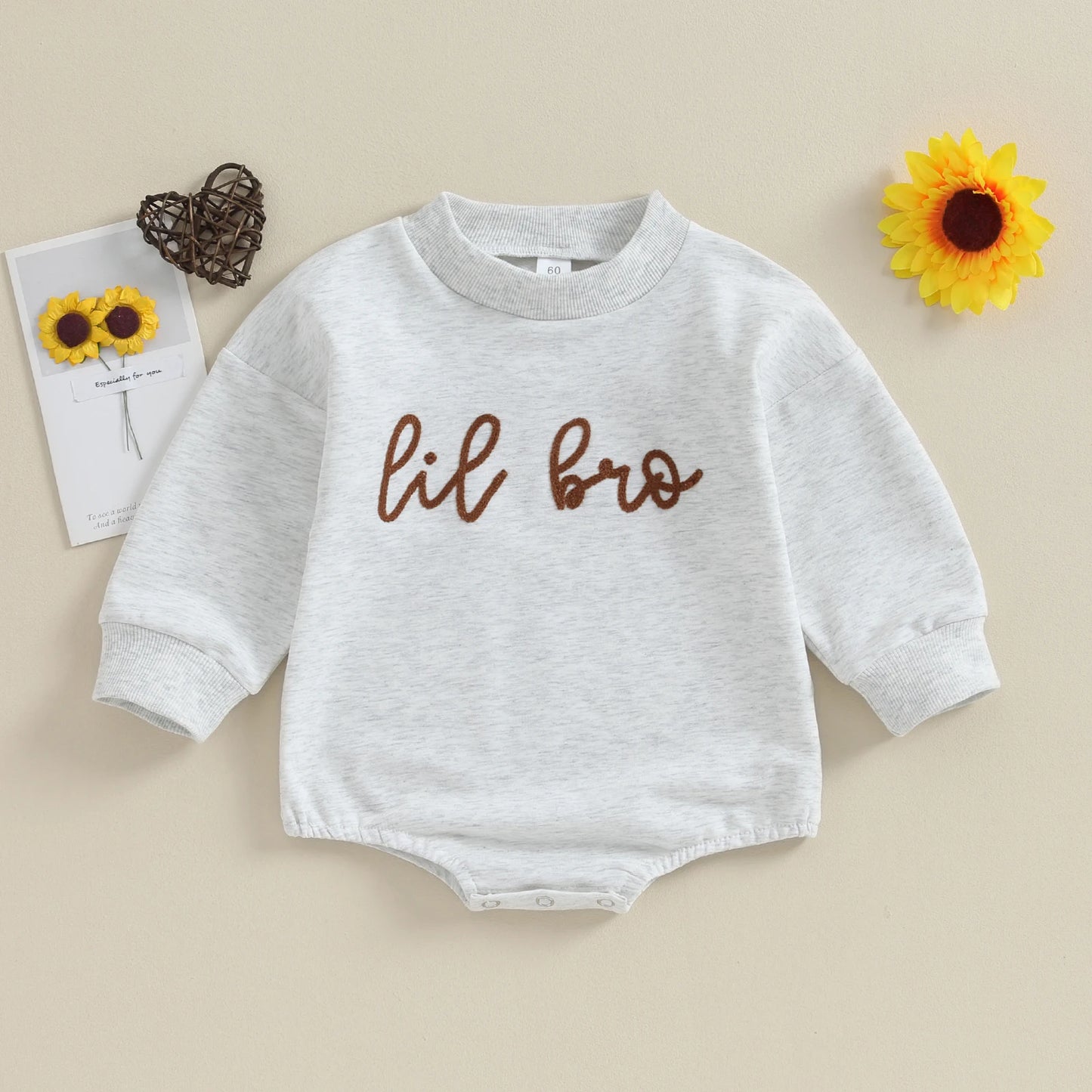 Toddler Baby Boys Sweatshirt Romper - Long Sleeve Letter Print Pullover Jumpsuit (0-4Y)
