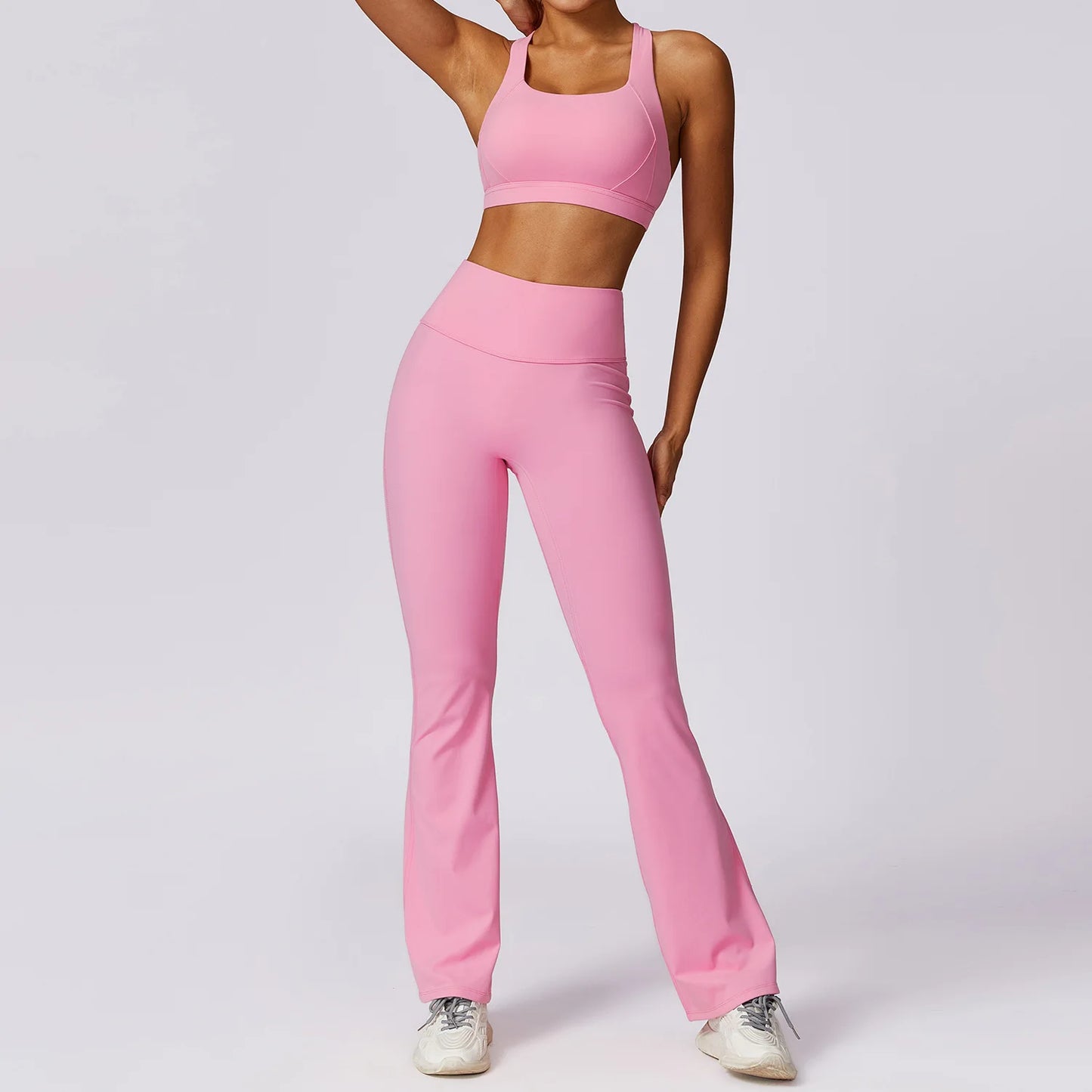 Women's 2Pcs Sports Fitness Tracksuit Workout Sportswear Quick-Drying Yoga Gym Yoga Set