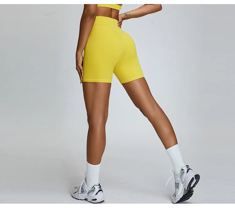Women's Seamless Buttock Lift Sports Shorts  Running Scrunch Workout Yoga High Waist Gym Shorts