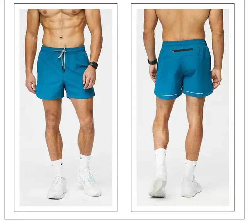 Men's Single Deck Beach Sweat Shorts with Zipped Back Pocket Running Training Marathon Athletic Breathable Shorts