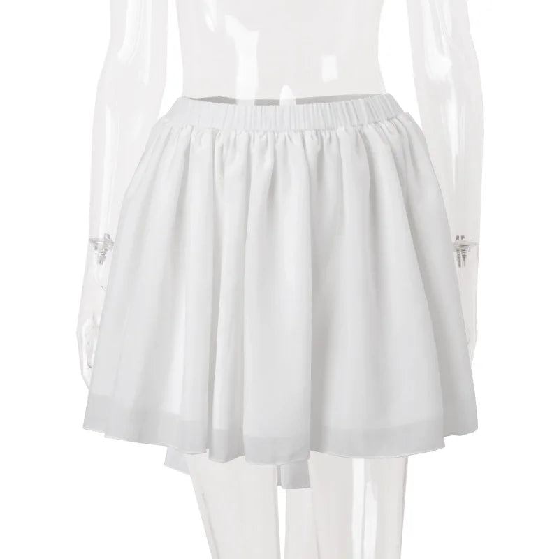 Women's Strapless 2 Piece Set - Crop Top Mini Skirt with Neck Scarf Co-ords