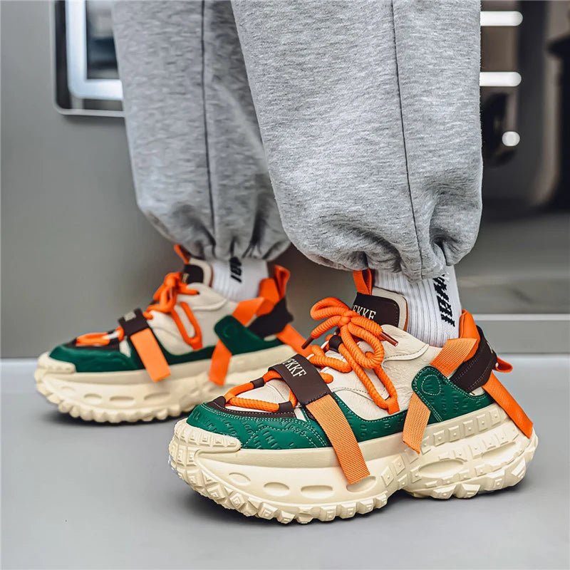 Men's Casual Platform Sports Shoes Lace Up Sneakers