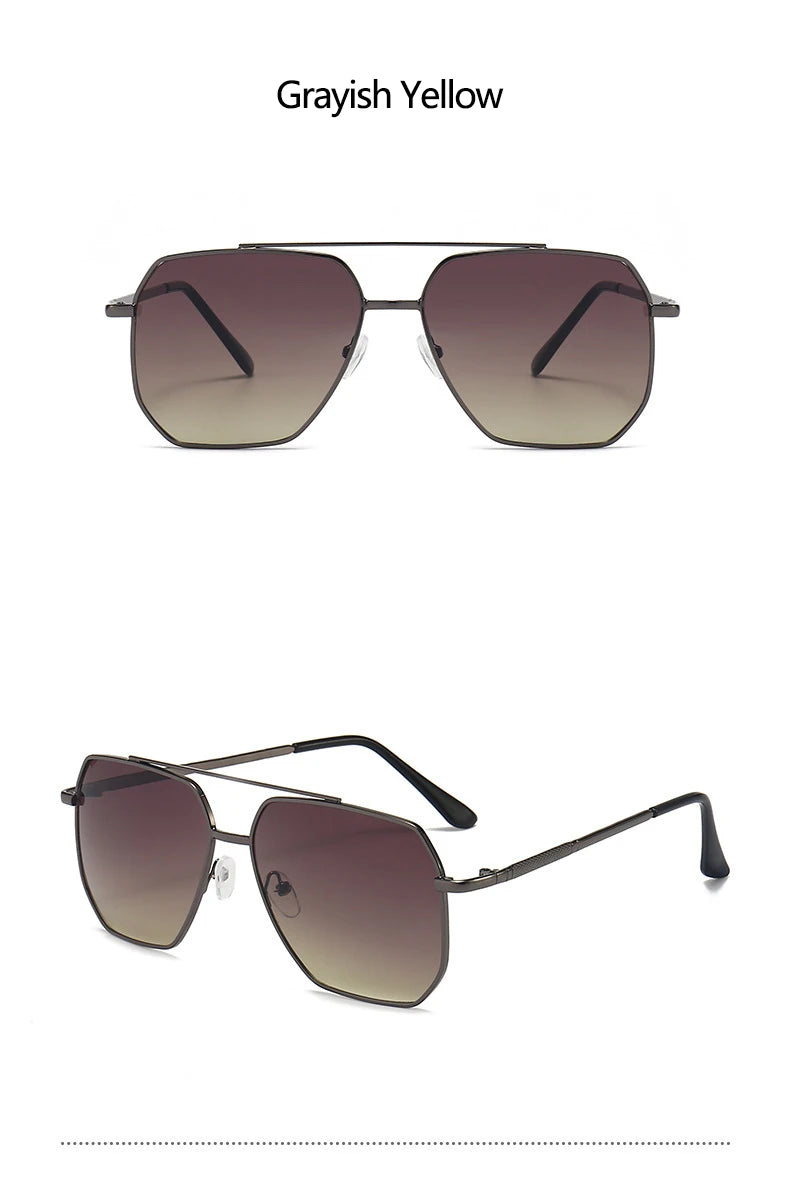 Double Beam Sunglasses - Retro Toad Mirror Driving Eyewear with UV400