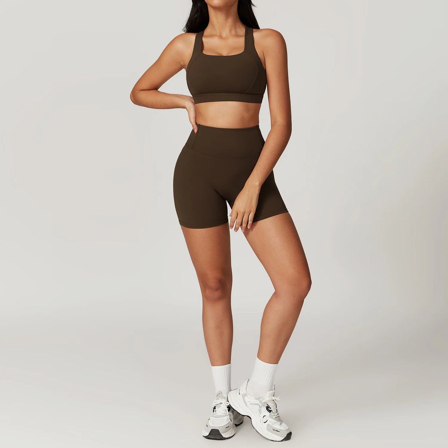 Women's 2Pcs Sports Fitness Tracksuit Workout Sportswear Quick-Drying Yoga Gym Yoga Set