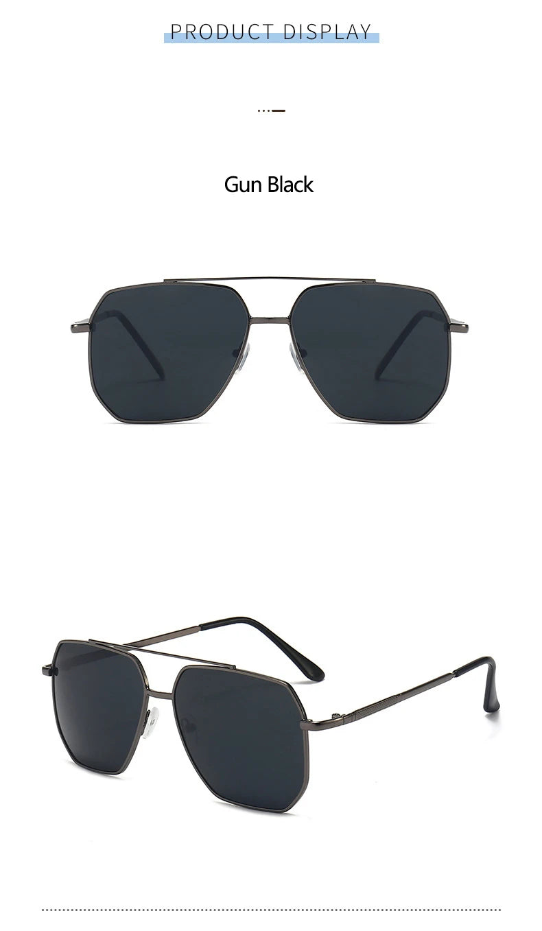 Double Beam Sunglasses - Retro Toad Mirror Driving Eyewear with UV400