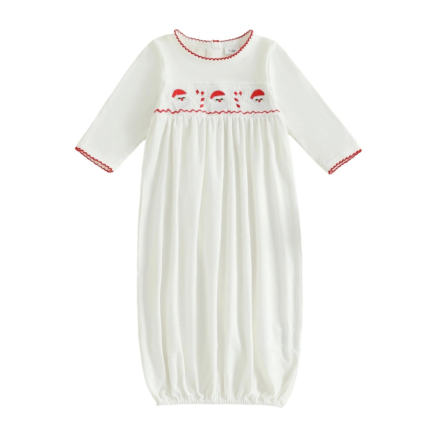 Newborn Baby Christmas Romper - Embroidery Long Sleeve Autumn Winter Set (0-3M)