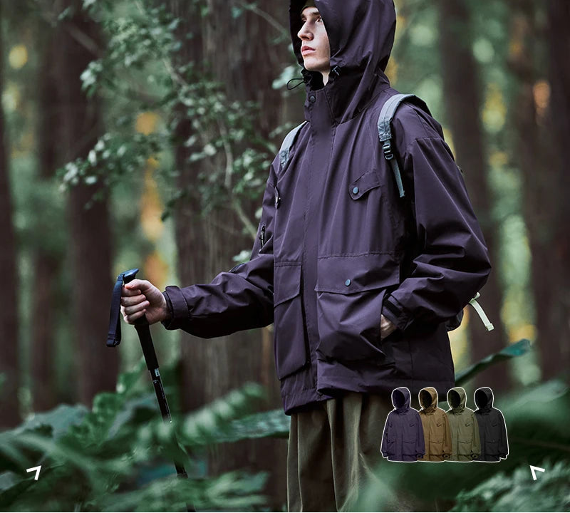 Unisex Spring Outdoor Waterproof Hiking Multi Pockets Cargo Jacket