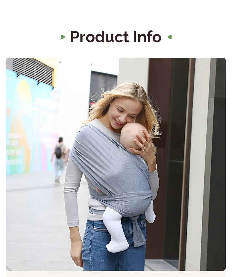 Ergonomic Baby Wrap Sling Carrier Soft Cotton Kangaroo Sling for Newborns to 36 Months