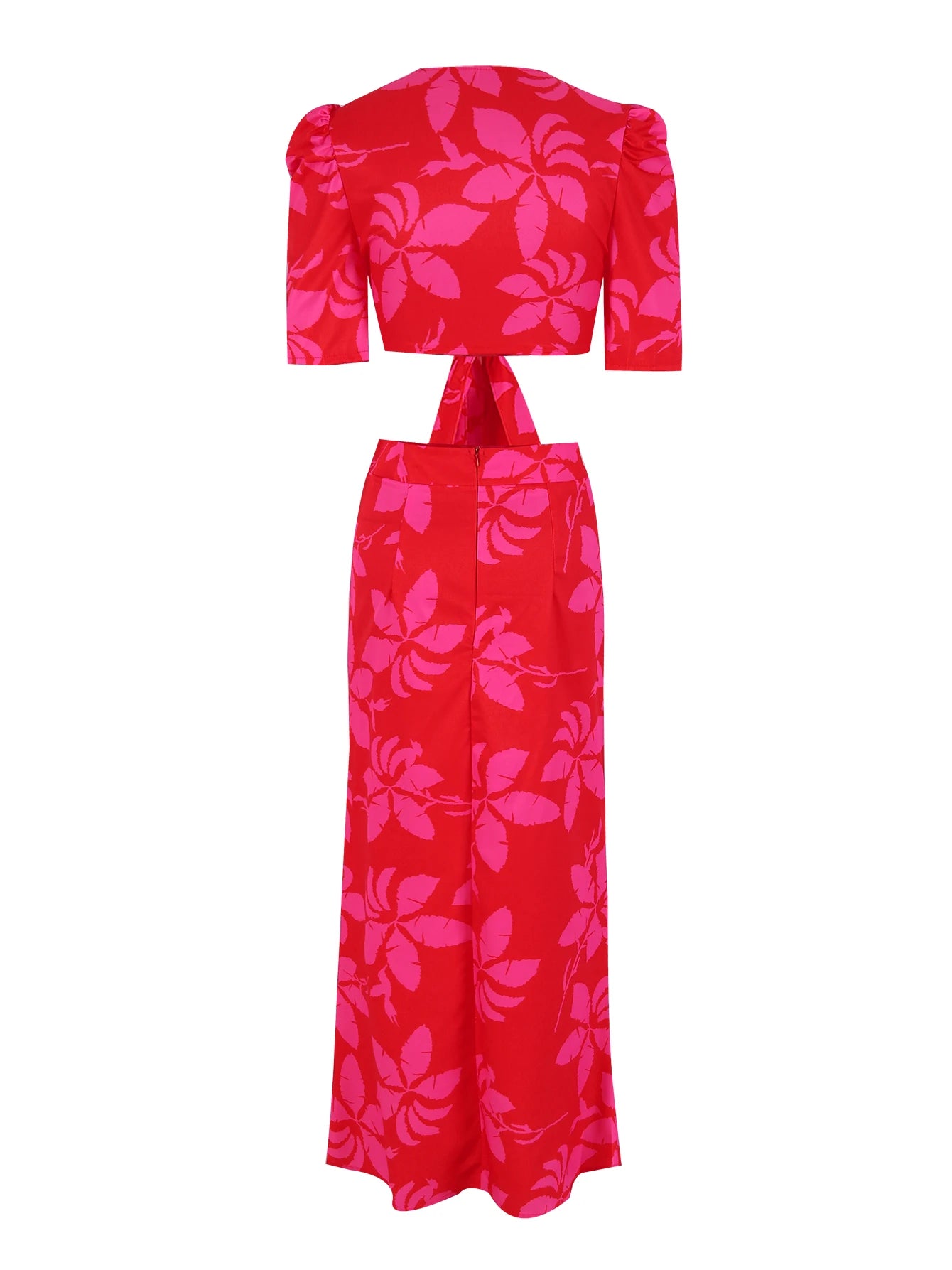 Women's V Neck Print Long Cut Out Elegant Short Sleeve Halter Maxi Summer Dress