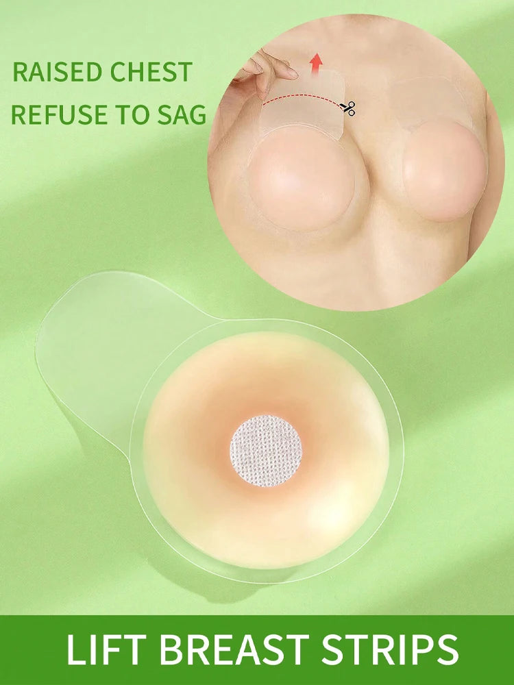 Women's Reusable Invisible Push Up Bra Nippe Cover Seamless Self-Adhesive Lift Up Stickers Bra Strapless Lingerie