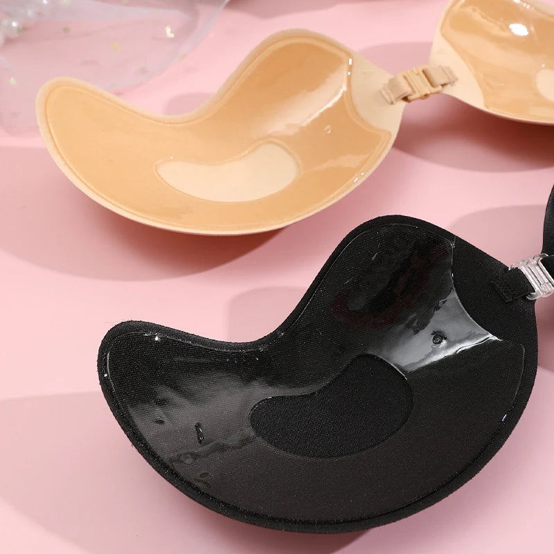 1 Piece Invisible Stick-On Lift Bra, Strapless & Seamless Push Up Anti-convex Bra