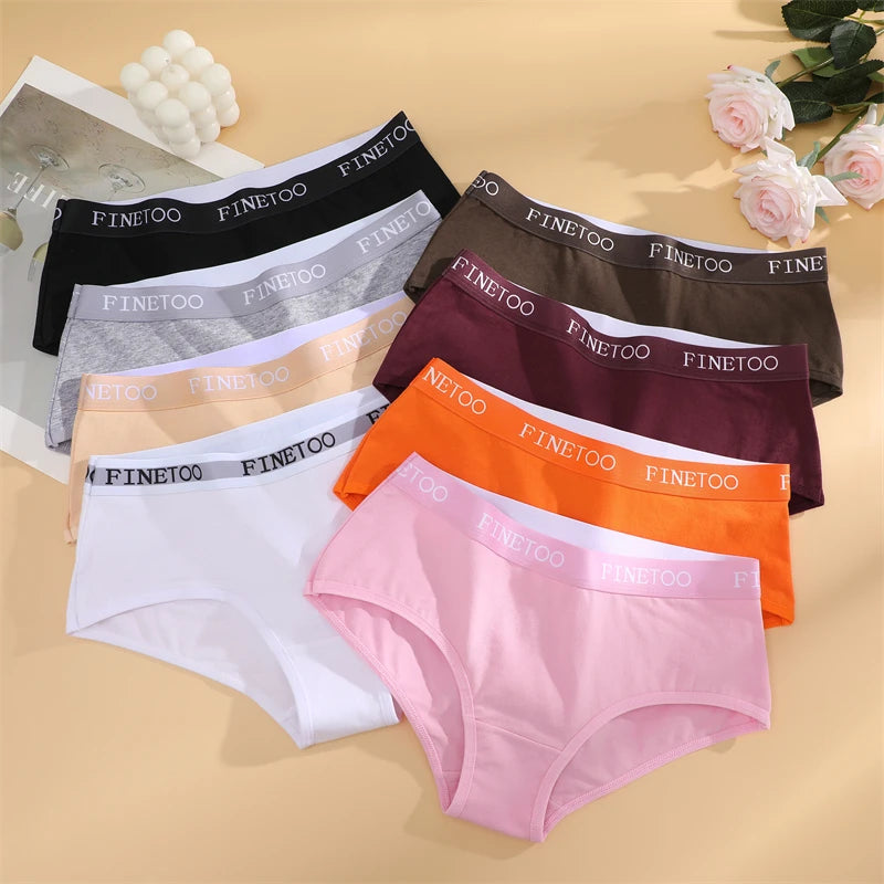 Women's 3Pcs Cotton Breathable Underwear Letter Belt Low Waist Briefs Stretch Comfortable Lingerie
