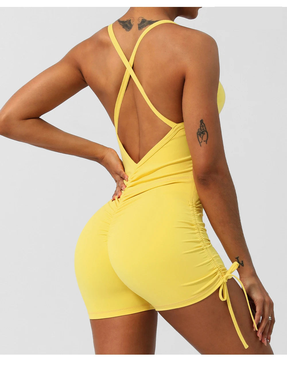 Women's Fitness Yoga Set One Piece Gym Jumpsuit Breathable Quick Dry Running Short Sportswear Workout Activewear