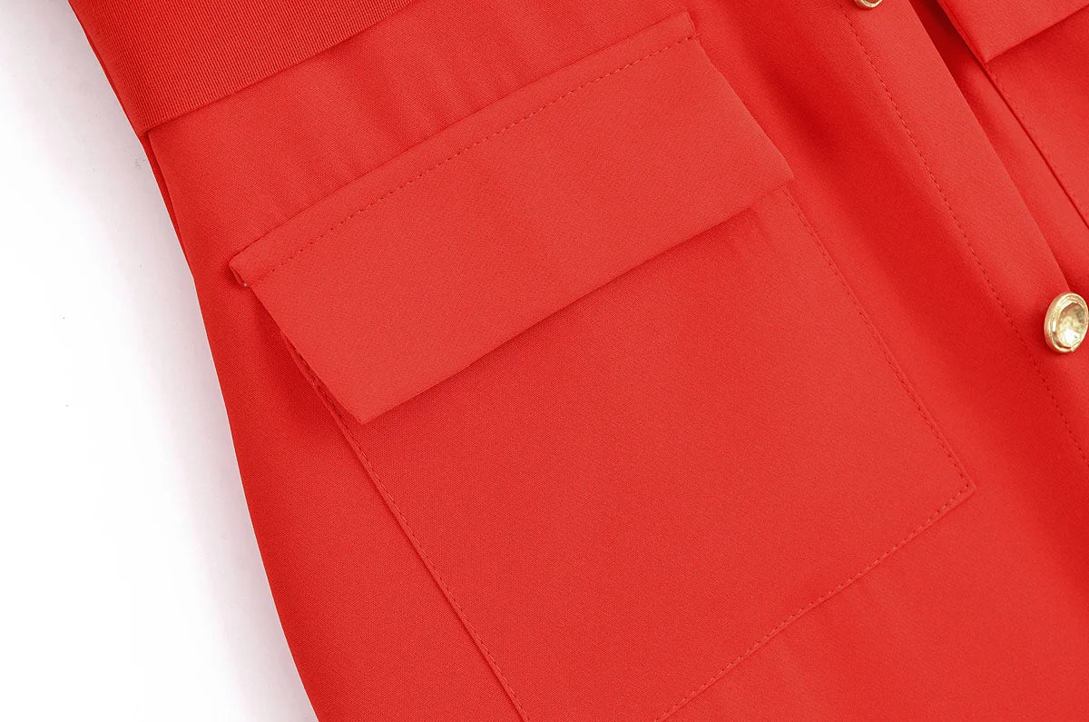 Women's Matching Belt Crepe Fabric Midi Dress