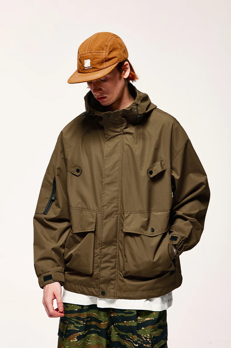 Unisex Spring Outdoor Waterproof Hiking Multi Pockets Cargo Jacket