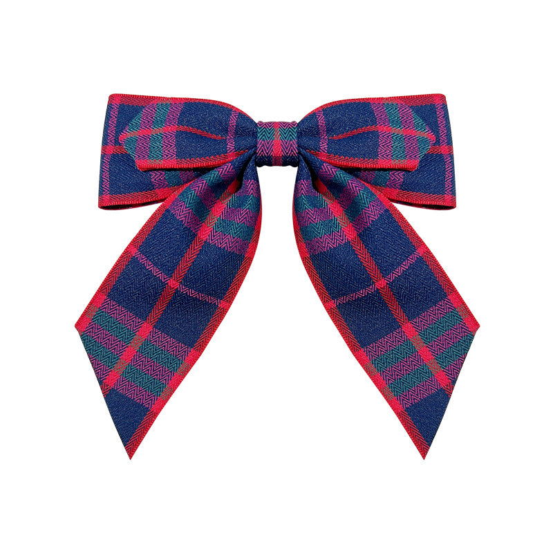Fabric Plaid Bow Tie Brooch - Vintage British Style Corsage Accessory