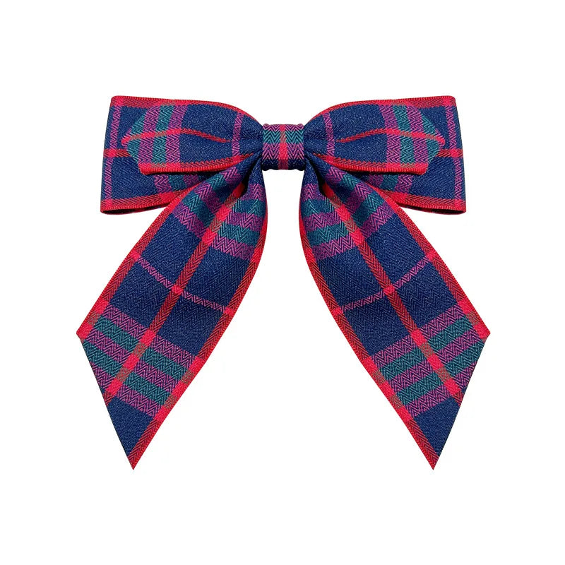 Fabric Plaid Bow Tie Brooch - Vintage British Style Corsage Accessory