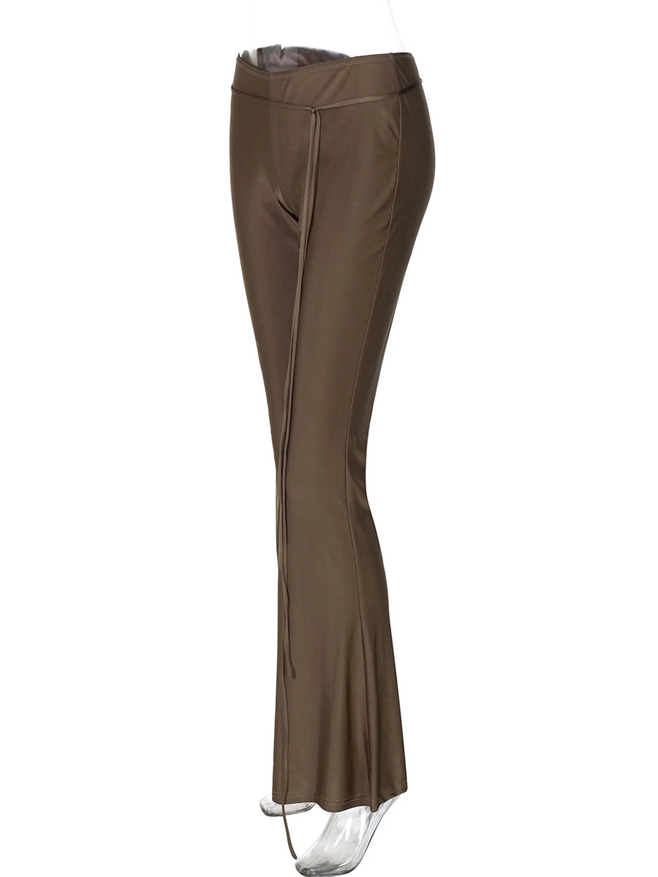Women's Summer Flared Pants Rave Festival Outfits Slim Fit Low Rise Trousers