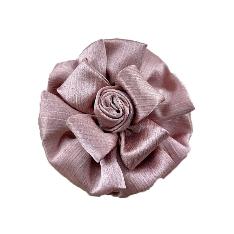 Handmade Fabric Flower Brooch - 11cm Corsage Lapel Pin for Women