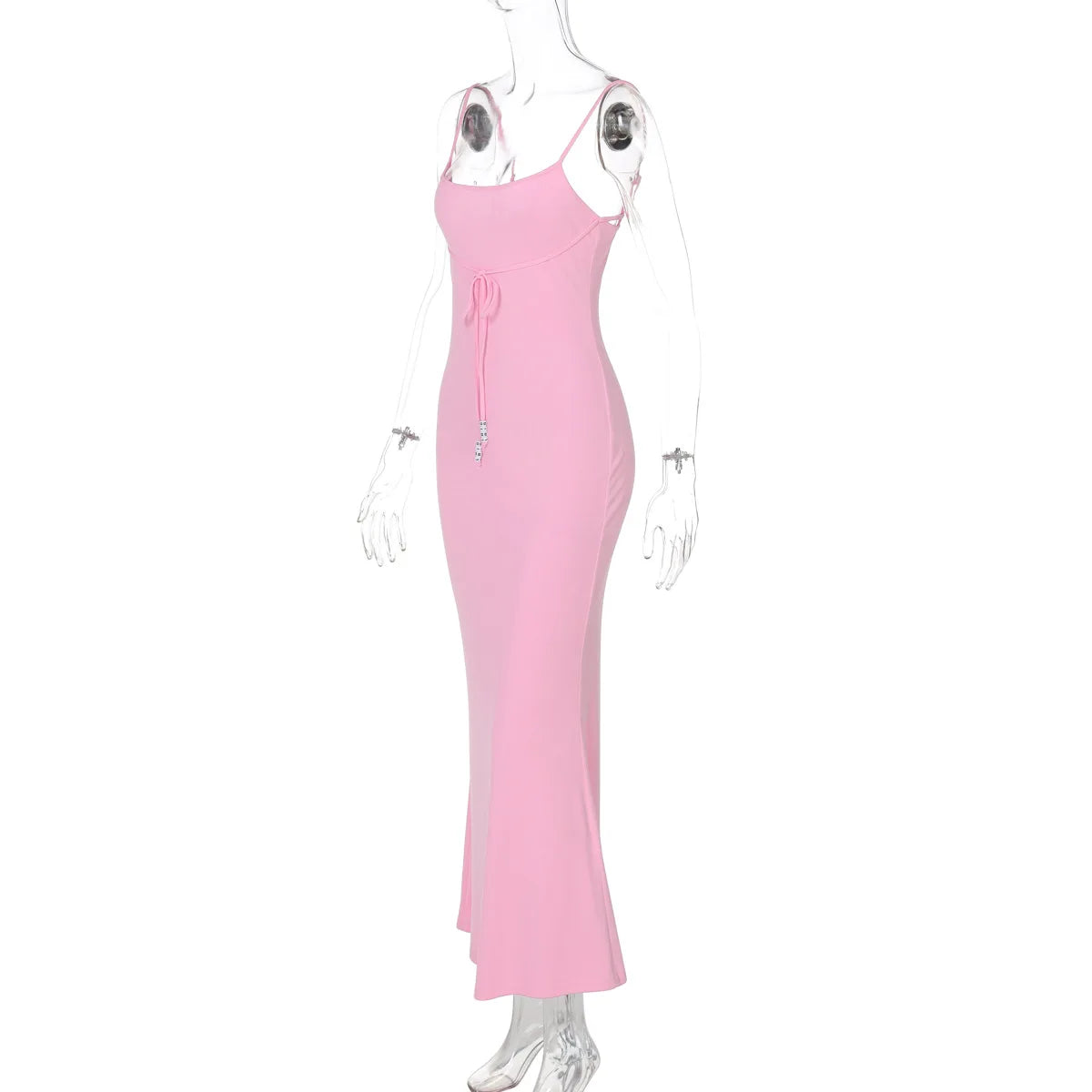 Women's Embellished Backless Slip Maxi Summer Outfits Club Party Straps Dress