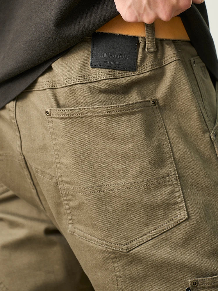 Men's Draping Motorcycle Riding Jeans - Fashion Denim Trousers