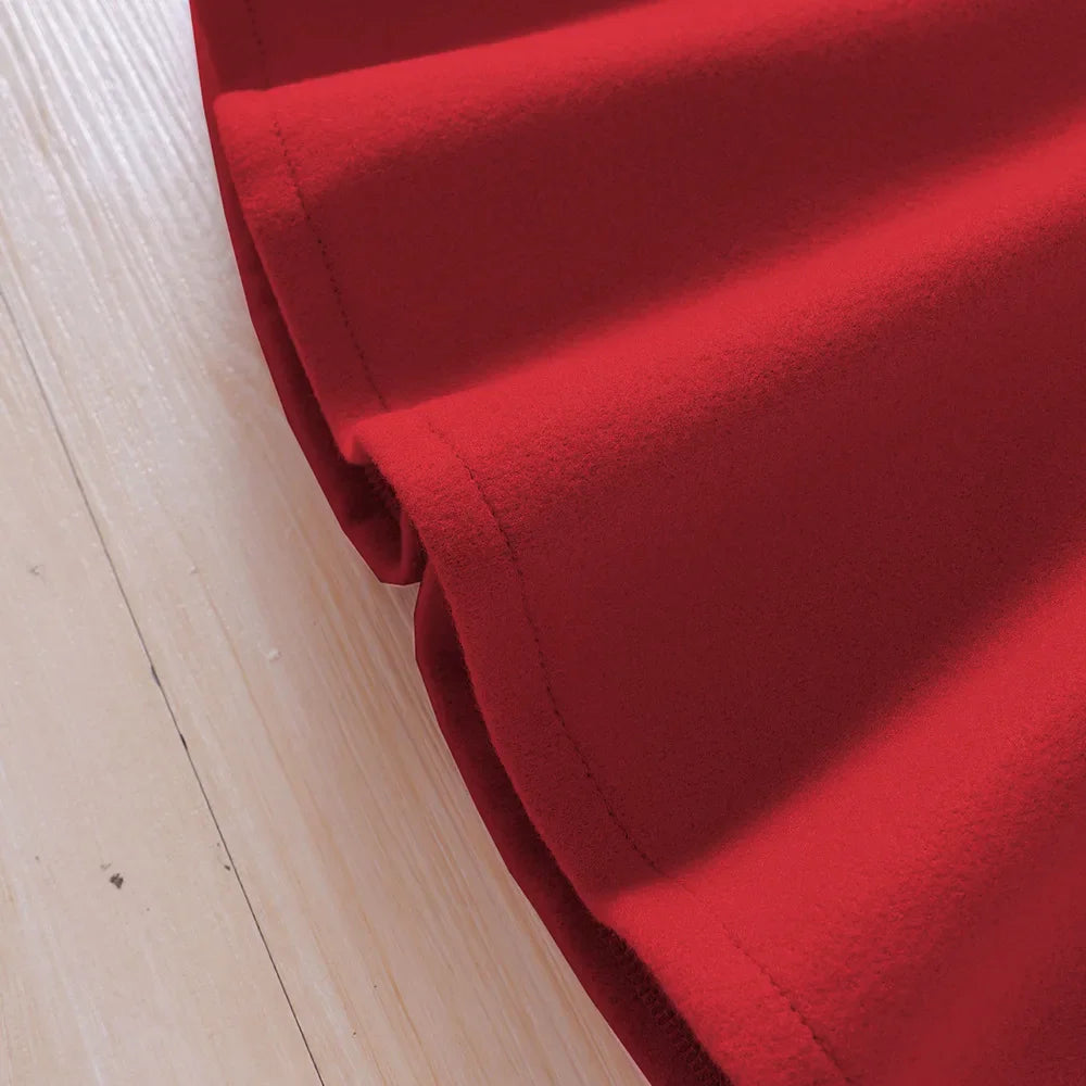 Christmas Red 3 Pieces Dress Set - Baby Girls Winter Outfit with Coat and Hat