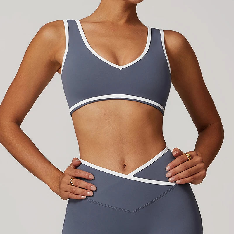 Women’s Casual Yoga Top Running Underwear Breathable Workout Brassiere Fitness Quick-Dry Gym Push up Sports Bra