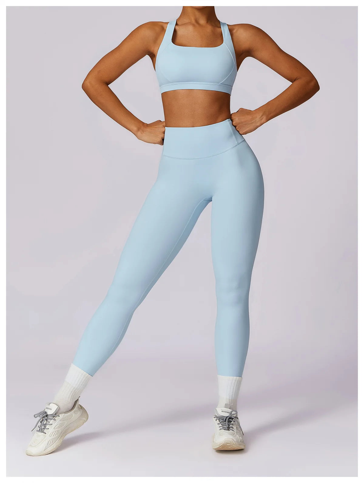 Women's 2Pcs Sports Fitness Tracksuit Workout Sportswear Quick-Drying Yoga Gym Yoga Set