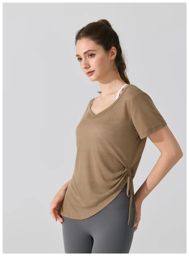 Women's Short Sleeve Yoga T-Shirt - Breathable Quick Dry Workout Top