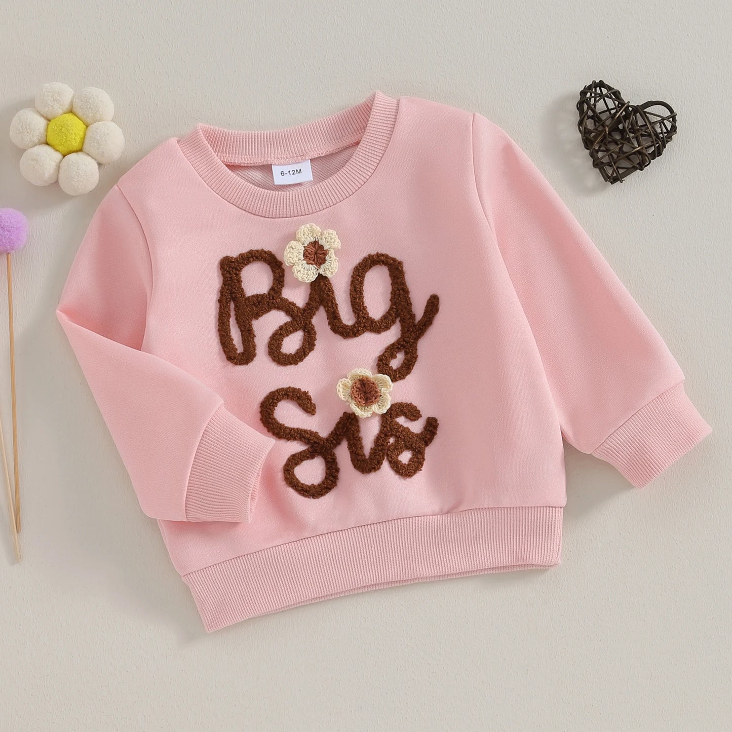 0-4Y Baby Girls Sweatshirt/Romper Letter Embroidery Long Sleeve Lovely Jumpsuits